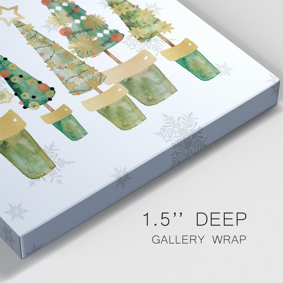 Golden Christams Trees-Premium Gallery Wrapped Canvas - Ready to Hang