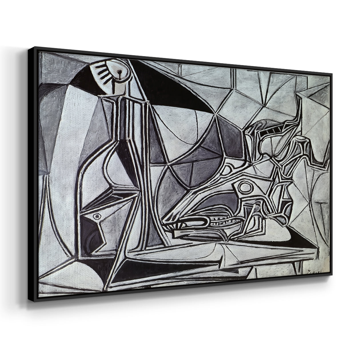 Goat's Skull, Bottle and Candle, 1952 - Floater Framed Canvas Print