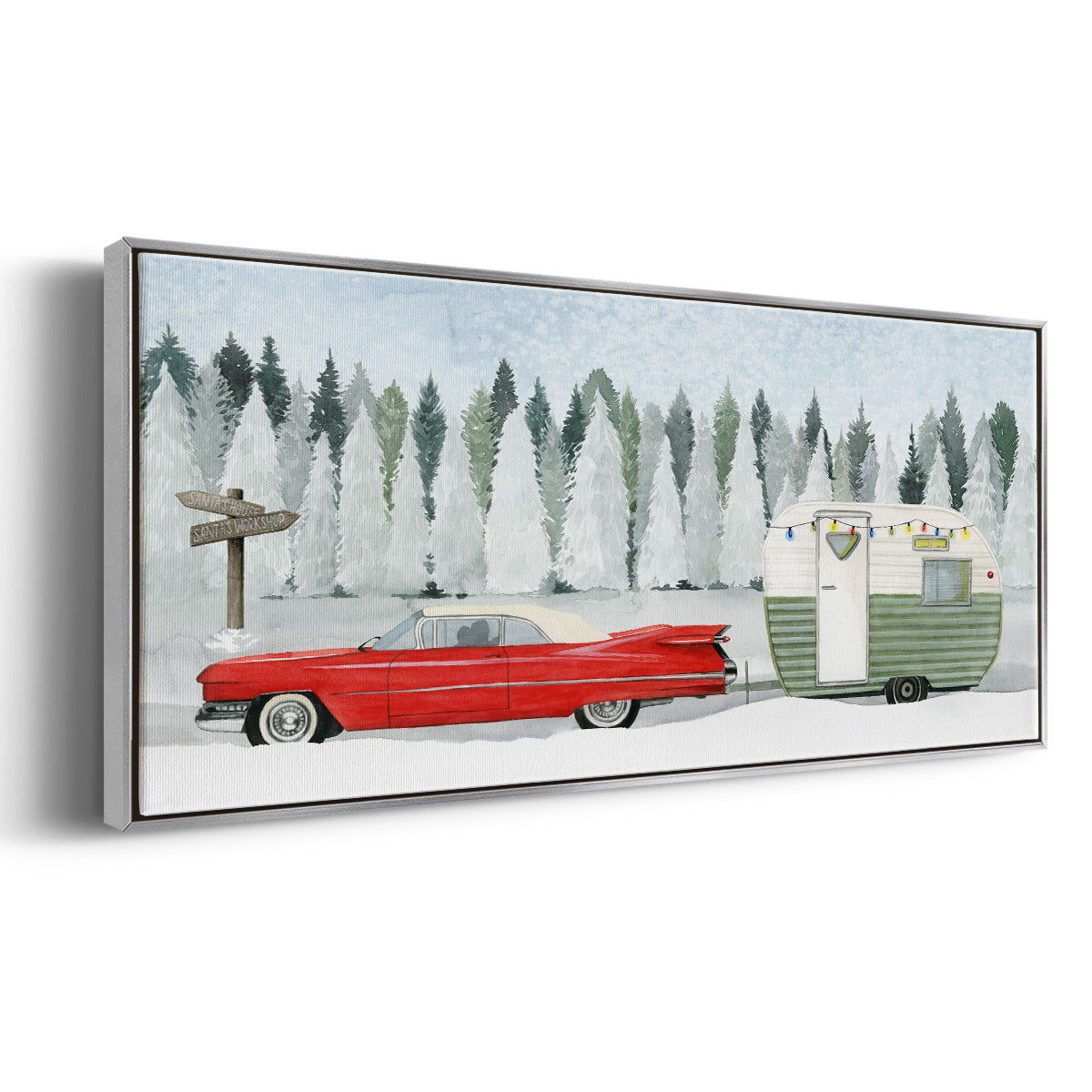 Holiday Roadtrip I - Floater Framed Canvas Print