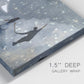 Close-up view of wrapped canvas corner featuring surreal celestial romantic scene.