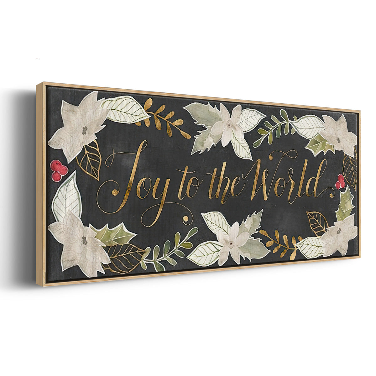 Gilded Christmas Collection D - Floater Framed Canvas Print