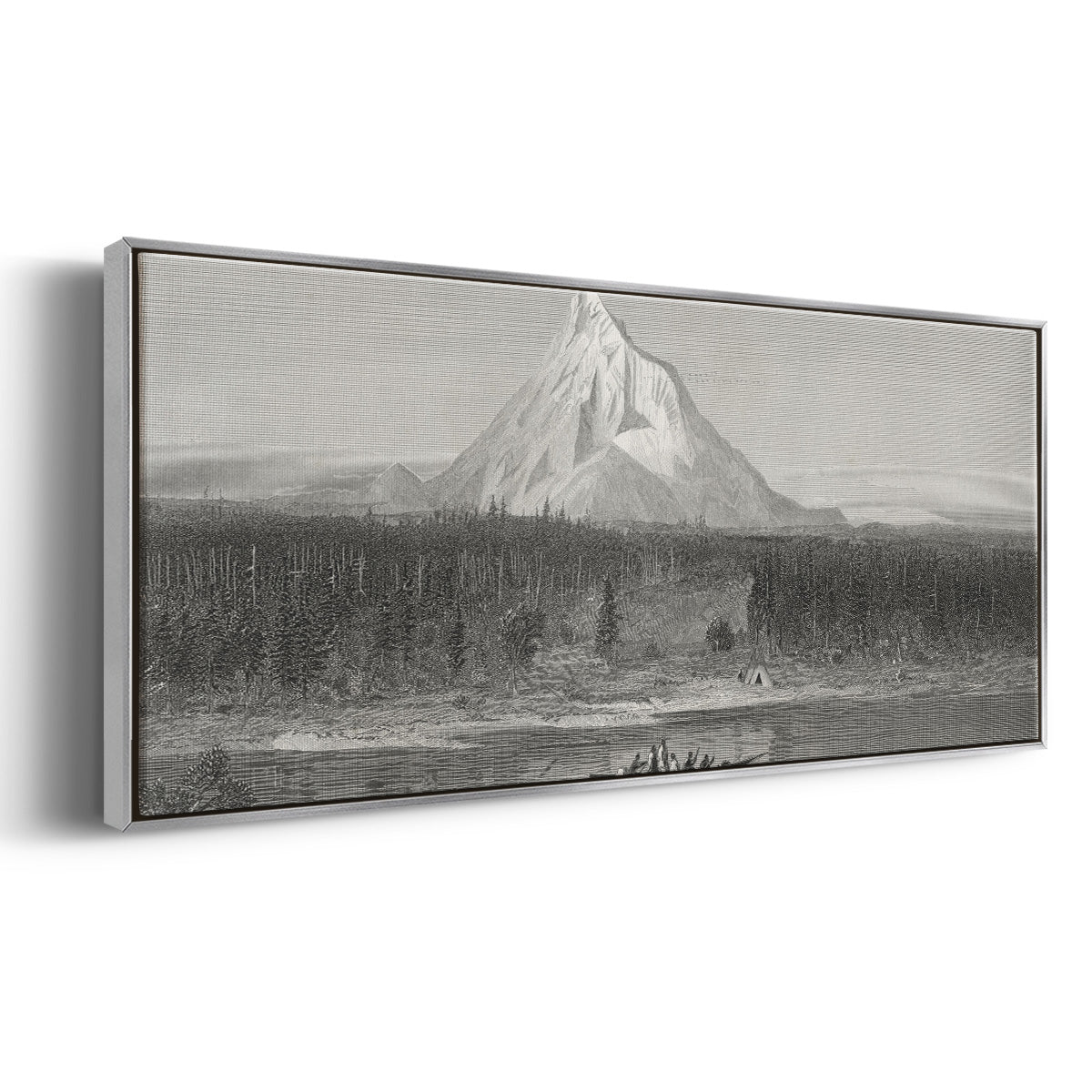 Mount Hood from the Columbia - Floater Framed Canvas Print