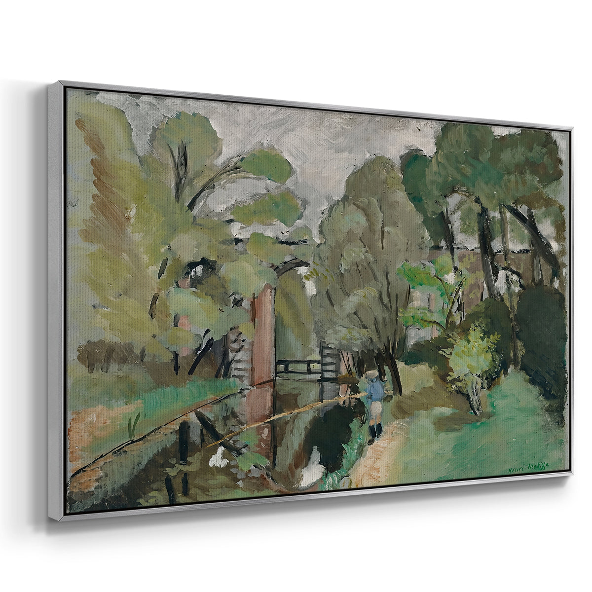 The Little Fisherman, Maintenon, 1918 - Floater Framed Canvas Print