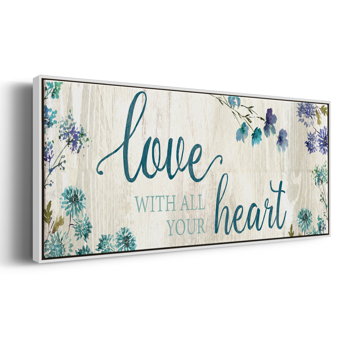 Love With All Your Heart - Floater Framed Canvas Print
