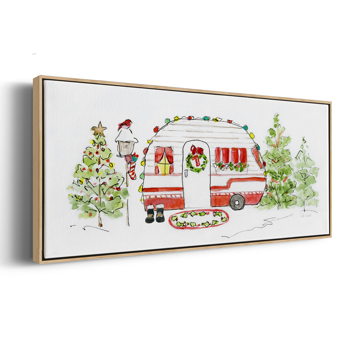 Holiday Camper I - Floater Framed Canvas Print