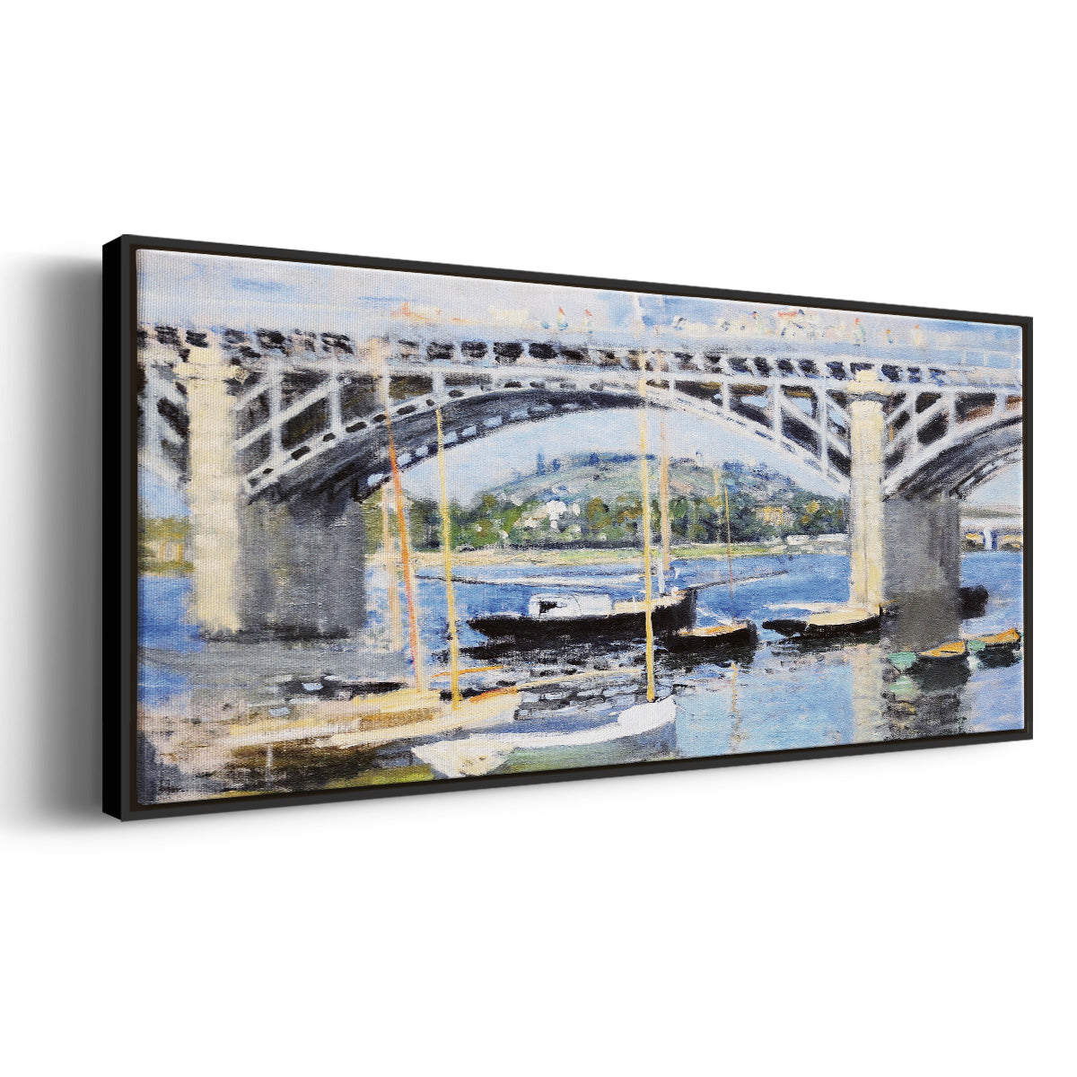 The Bridge Over the Seine, 1874 - Floater Framed Canvas Print