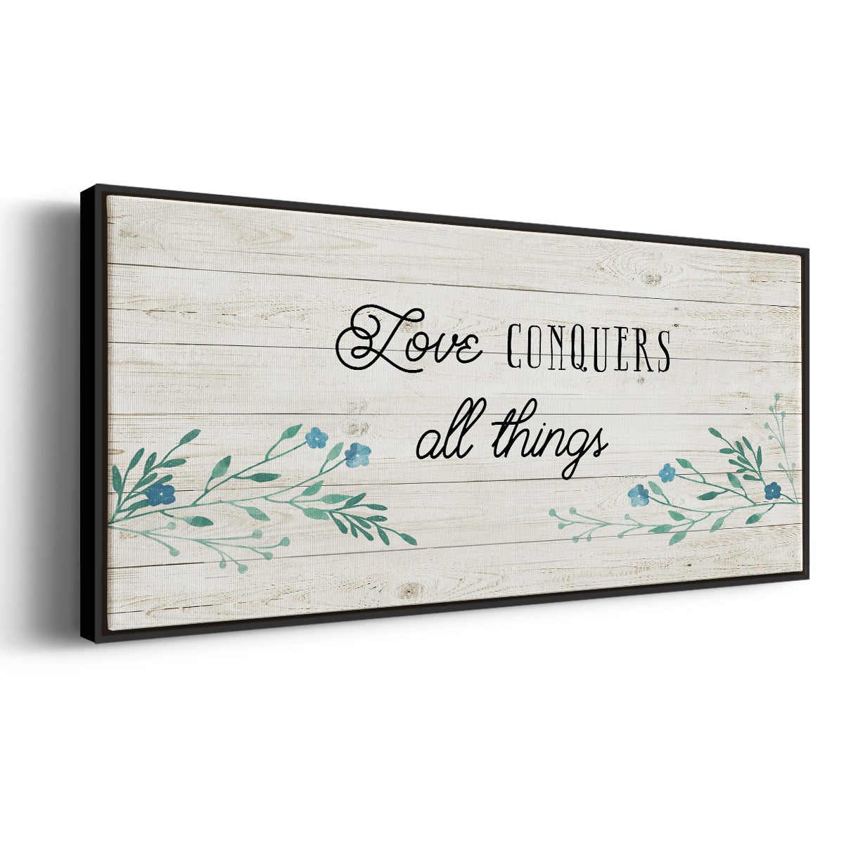 Floral Love - Floater Framed Canvas Print