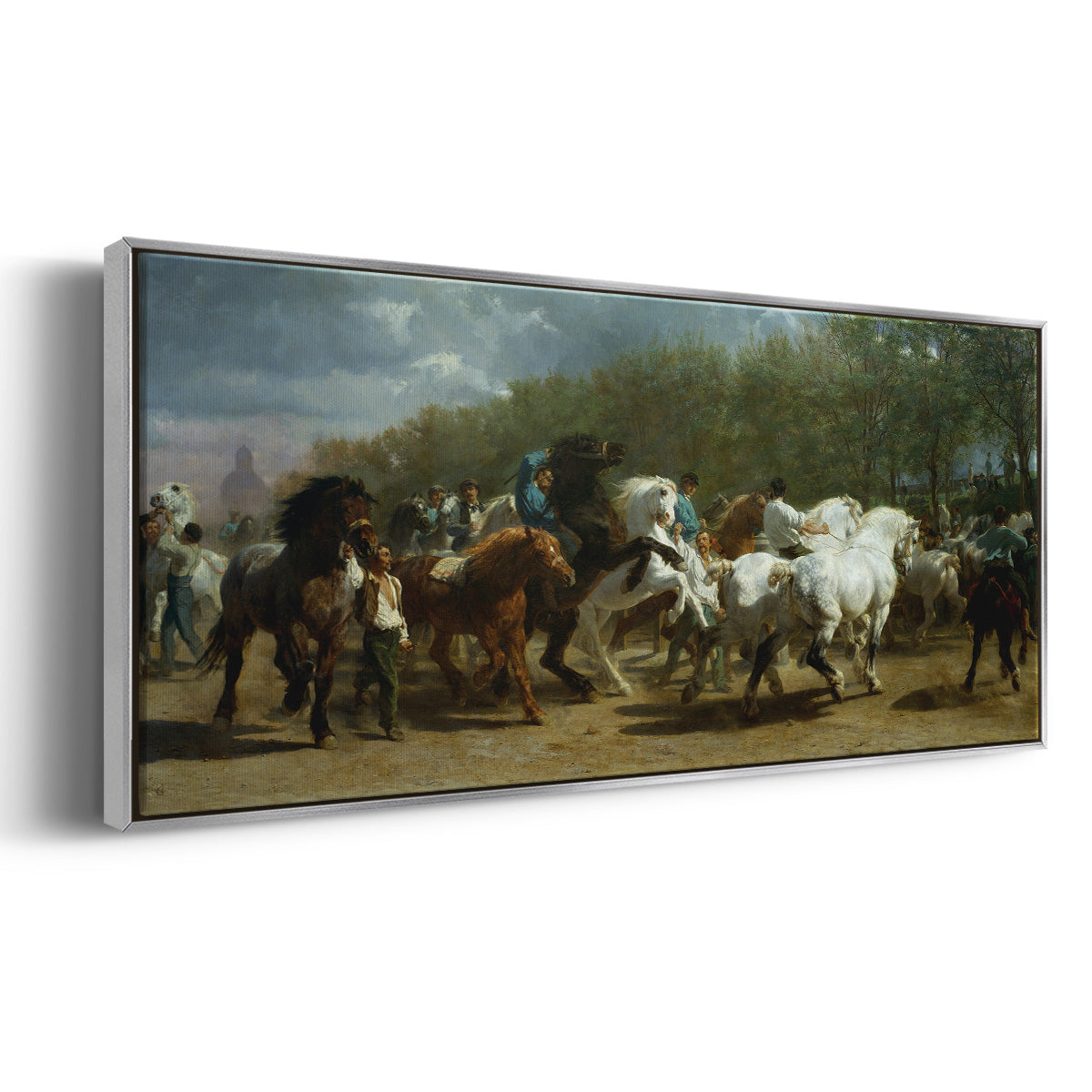 The Horse Fair - Floater Framed Canvas Print