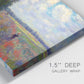 Close-up view of wrapped canvas corner featuring poppy field in open countryside.