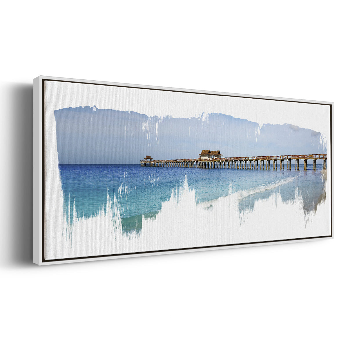Virginia Beach Pier - Floater Framed Canvas Print