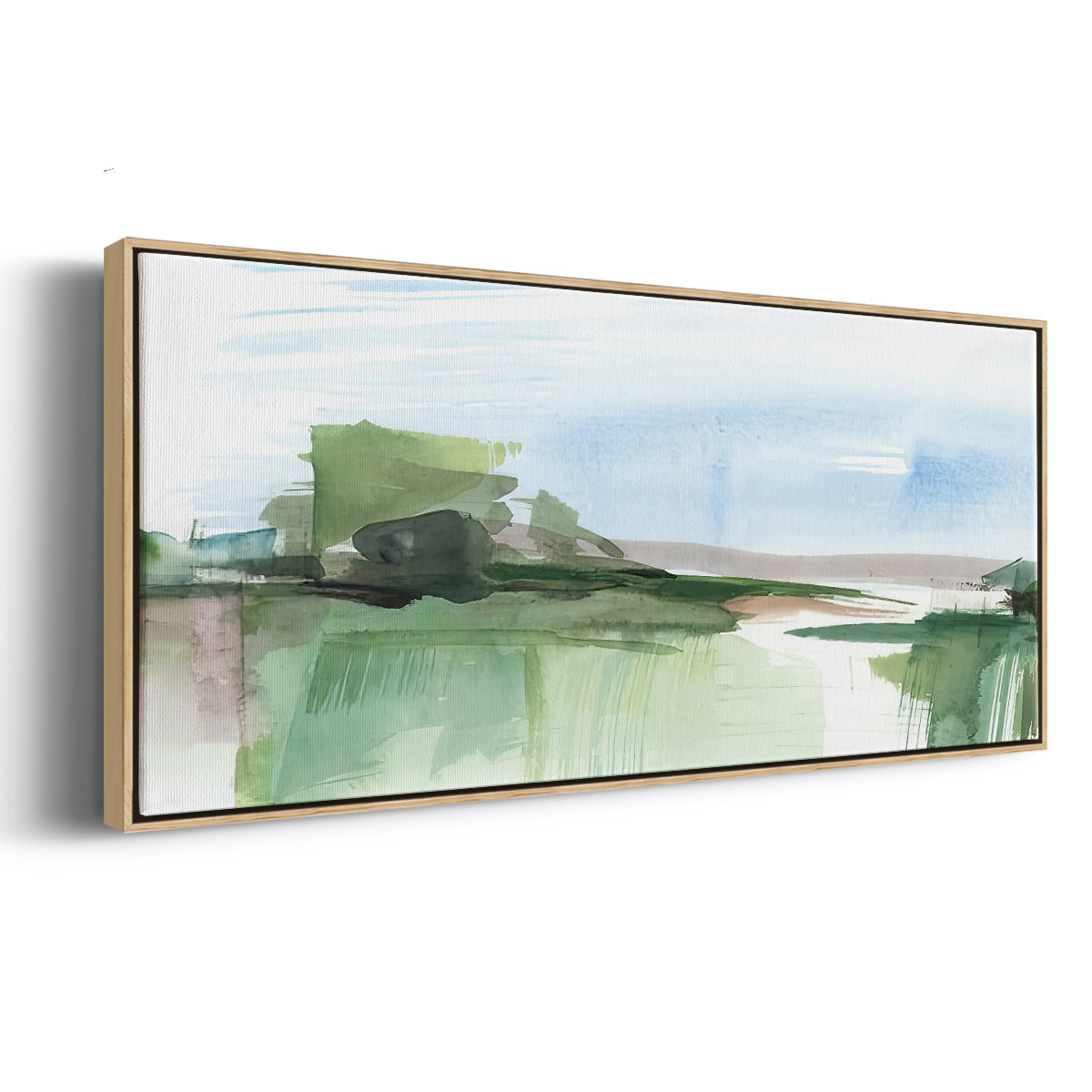 Abstract Wetland IV - Floater Framed Canvas Print