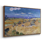 Wheat Field with Reaper, Auvers, 1888 - Floater Framed Canvas Print