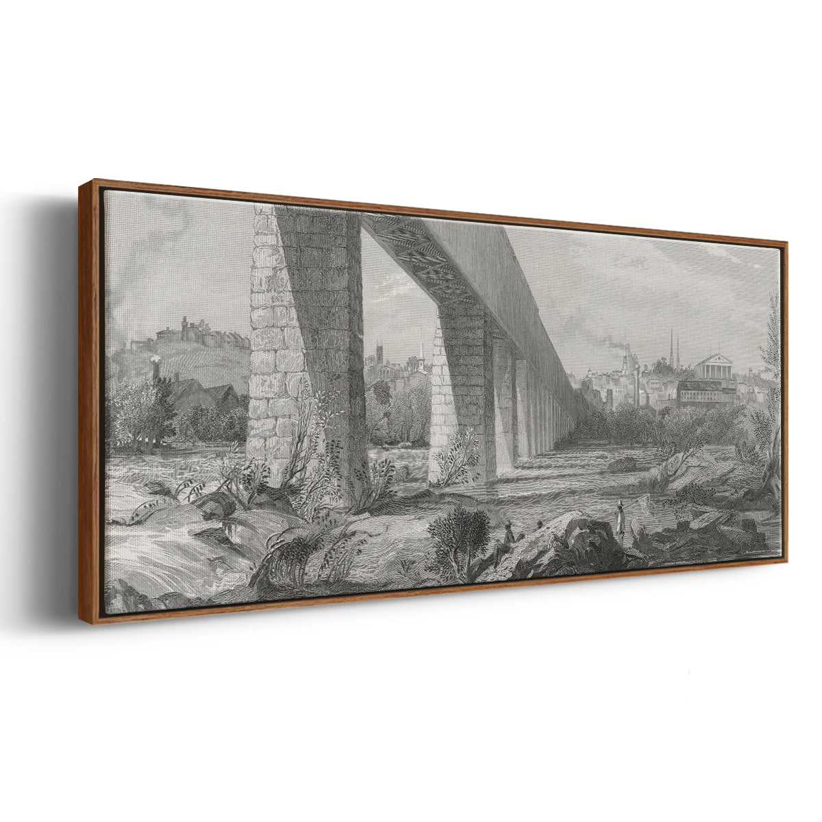 Richmond from the James - Floater Framed Canvas Print