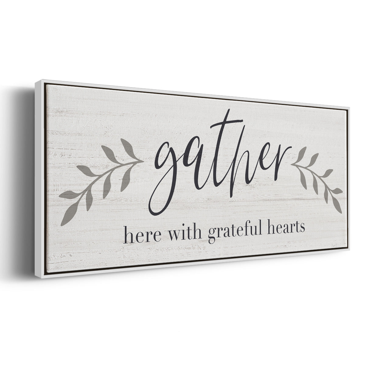 Grateful Hearts Botanical - Floater Framed Canvas Print