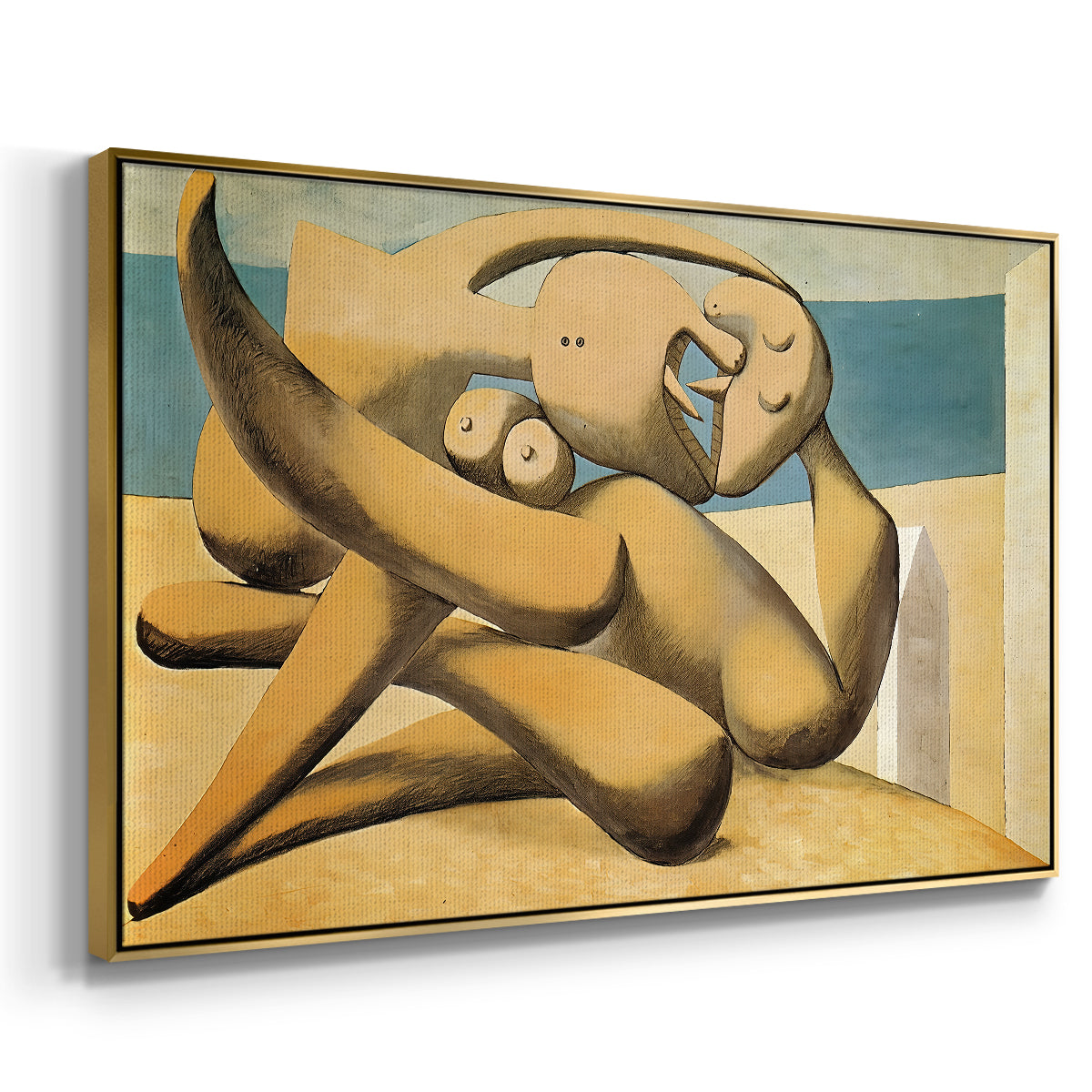 Figures at the Seaside (The Kiss), 1931 - Floater Framed Canvas Print