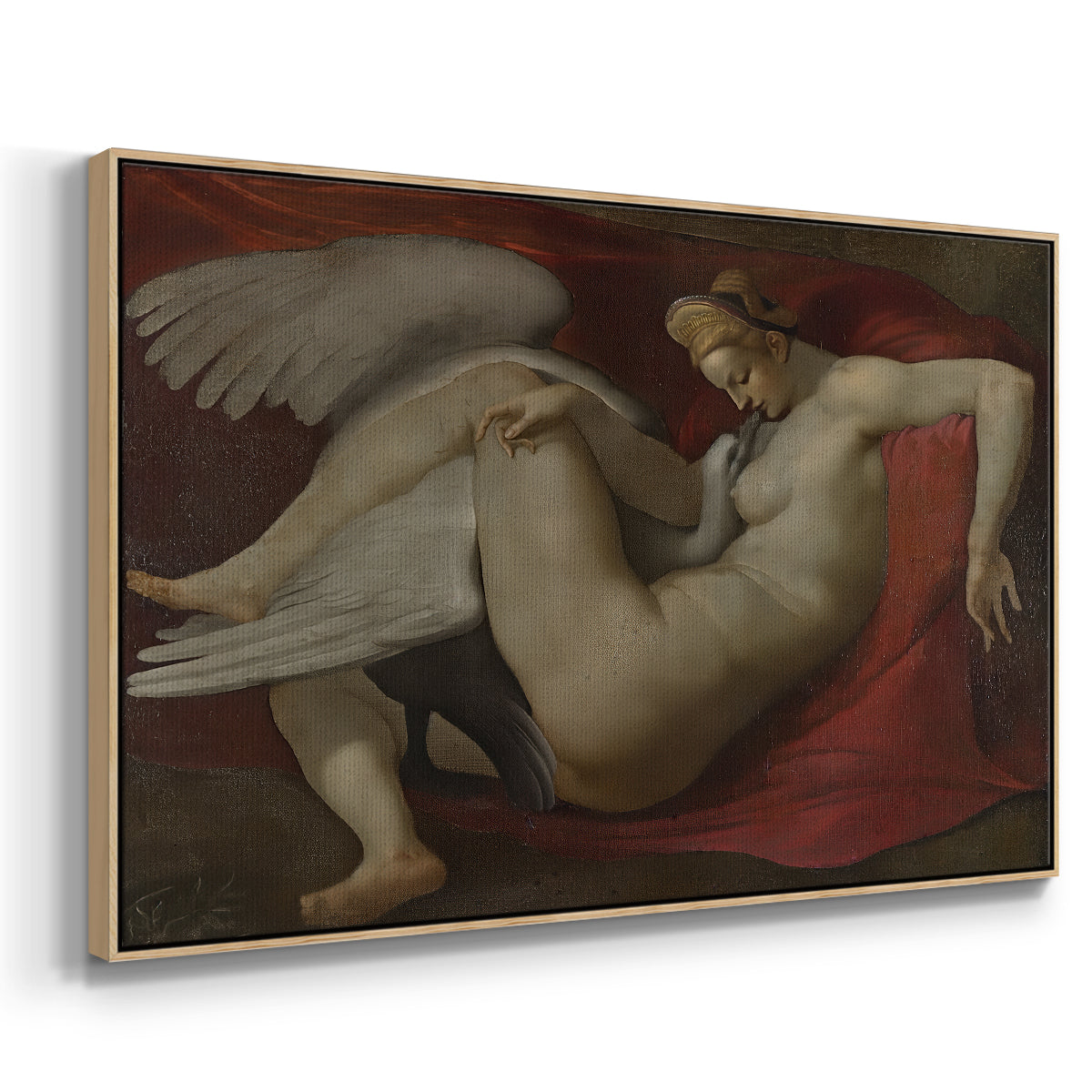 Leda and the Swan (16th-Century Version), c. 1530 - Floater Framed Canvas Print