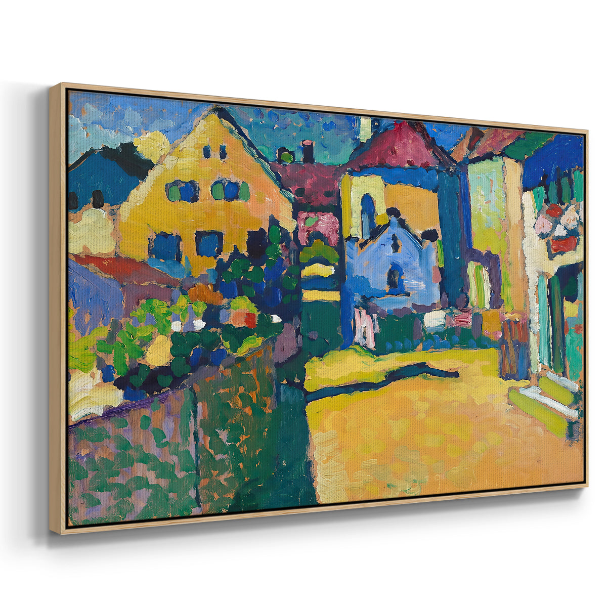 Green Lane in Murnau, 1909 - Floater Framed Canvas Print