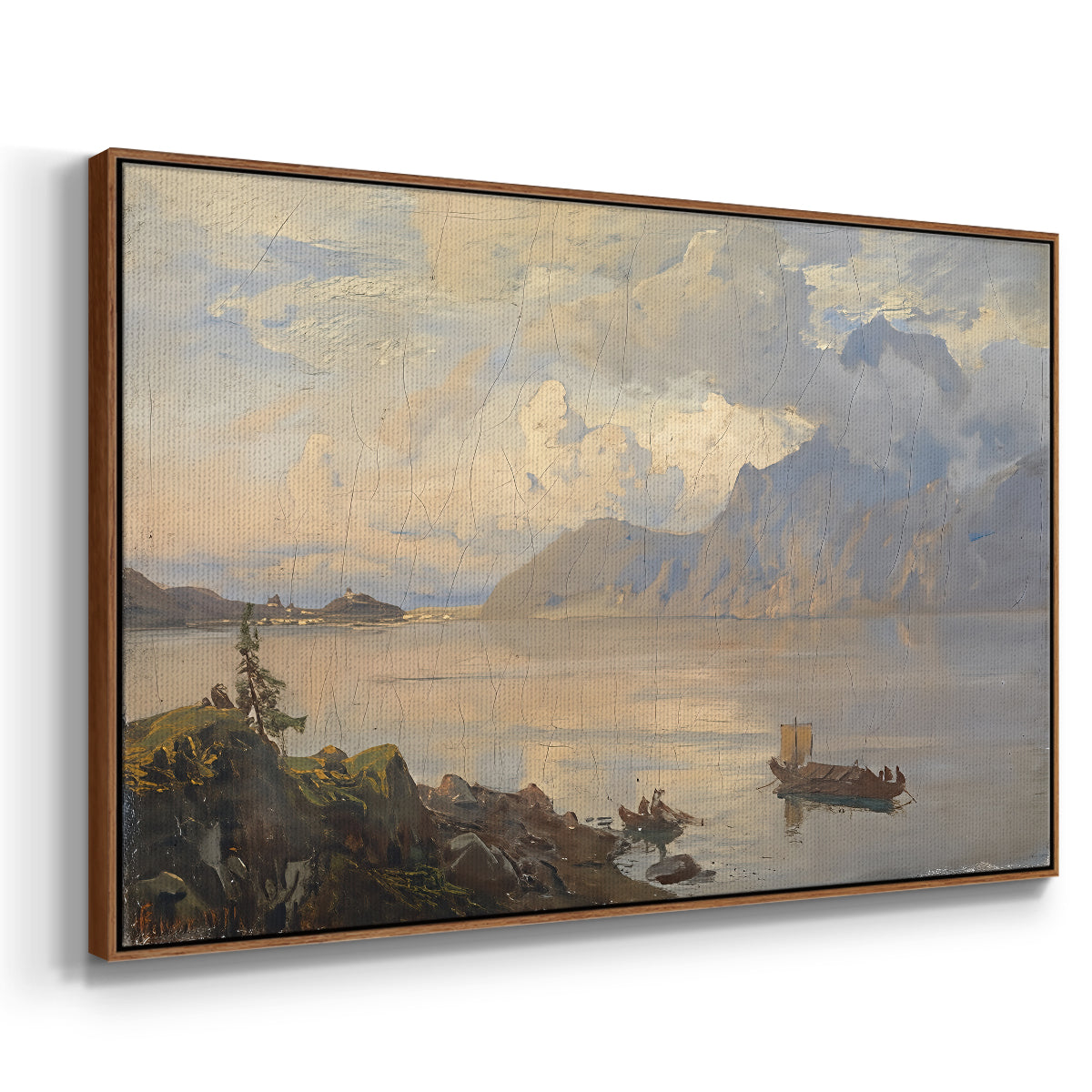 Traunsee, 1871 - Floater Framed Canvas Print