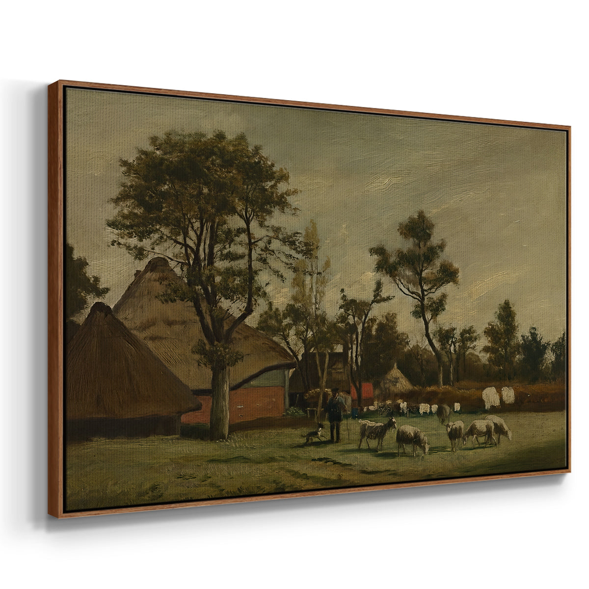 Farmhouse, c. 1865-1875 - Floater Framed Canvas Print