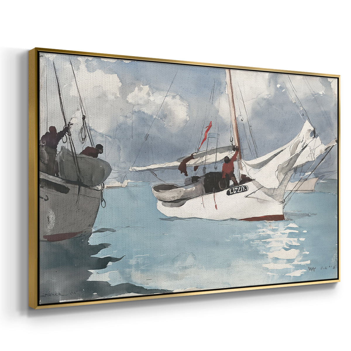 Fishing Boats, Key West, 1903 - Floater Framed Canvas Print