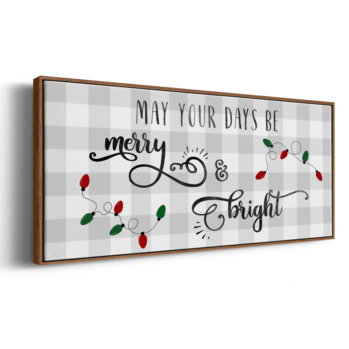 Buffalo Check Merry - Floater Framed Canvas Print