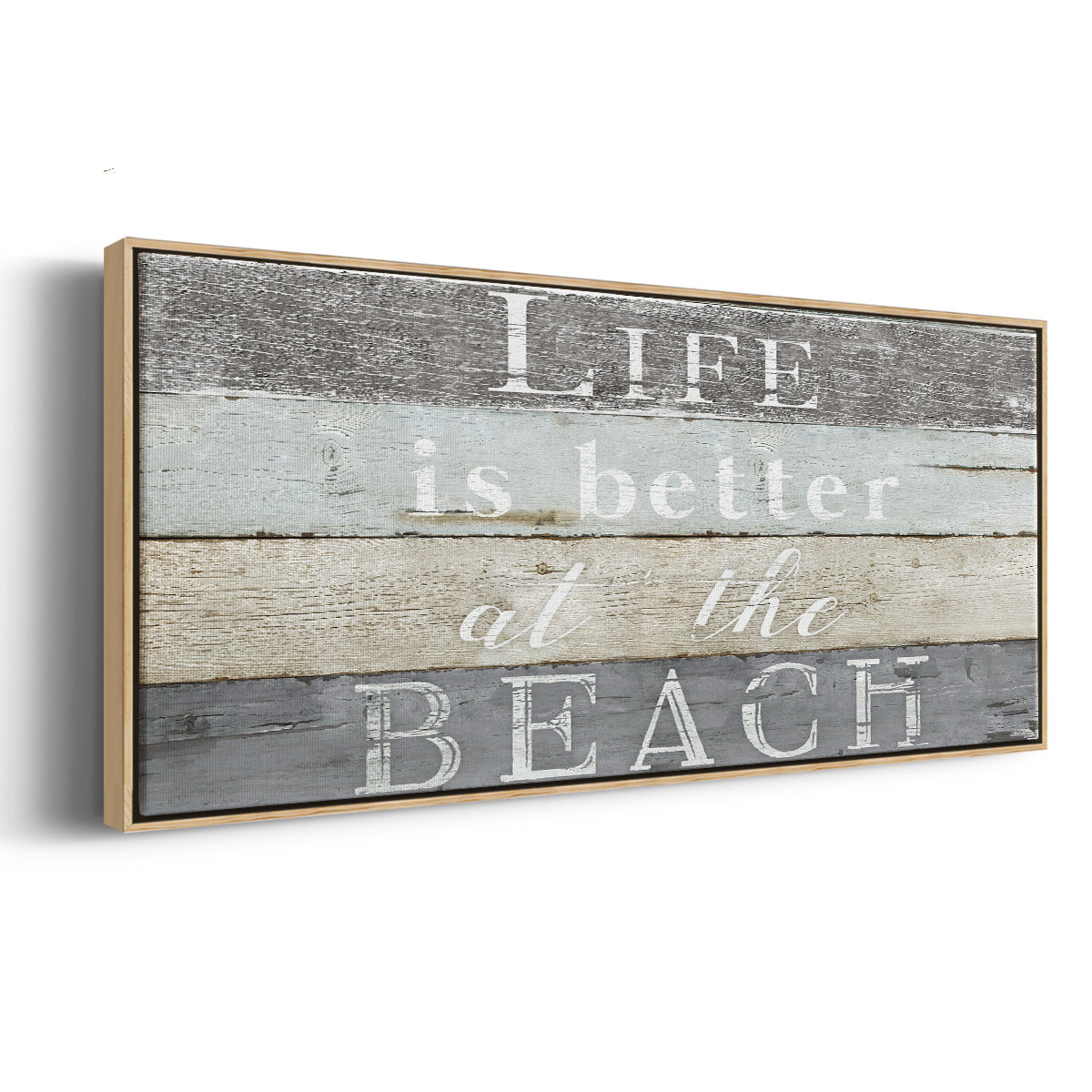Life Better Beach - Floater Framed Canvas Print