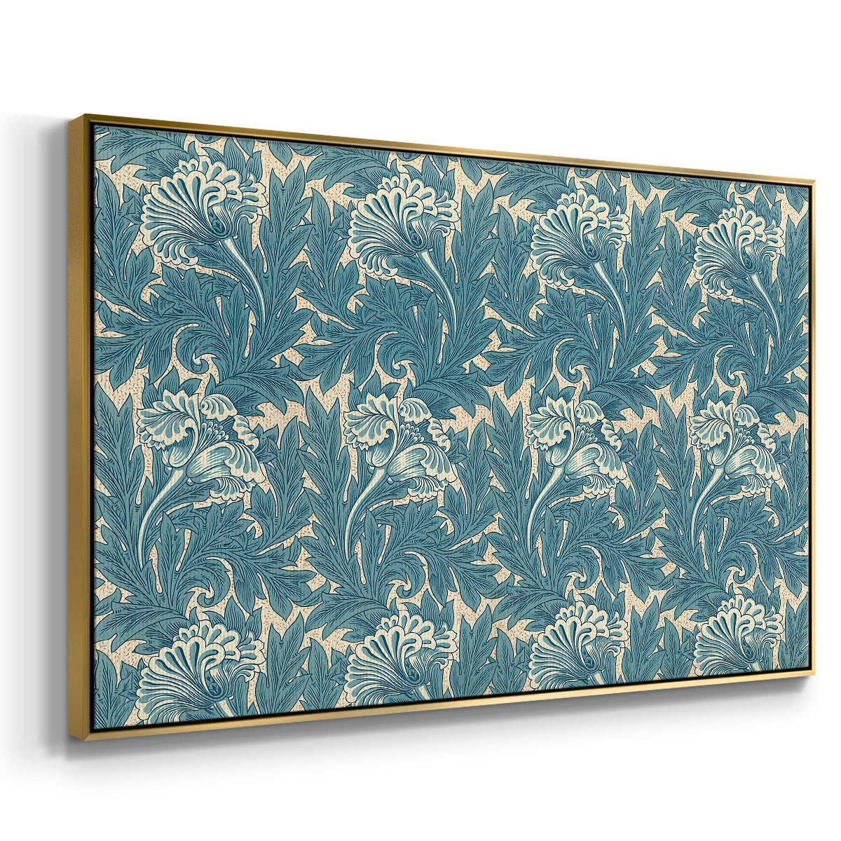 Tulip (Teal), 1875 - Floater Framed Canvas Print