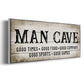Man Cave Good Times - Floater Framed Canvas Print