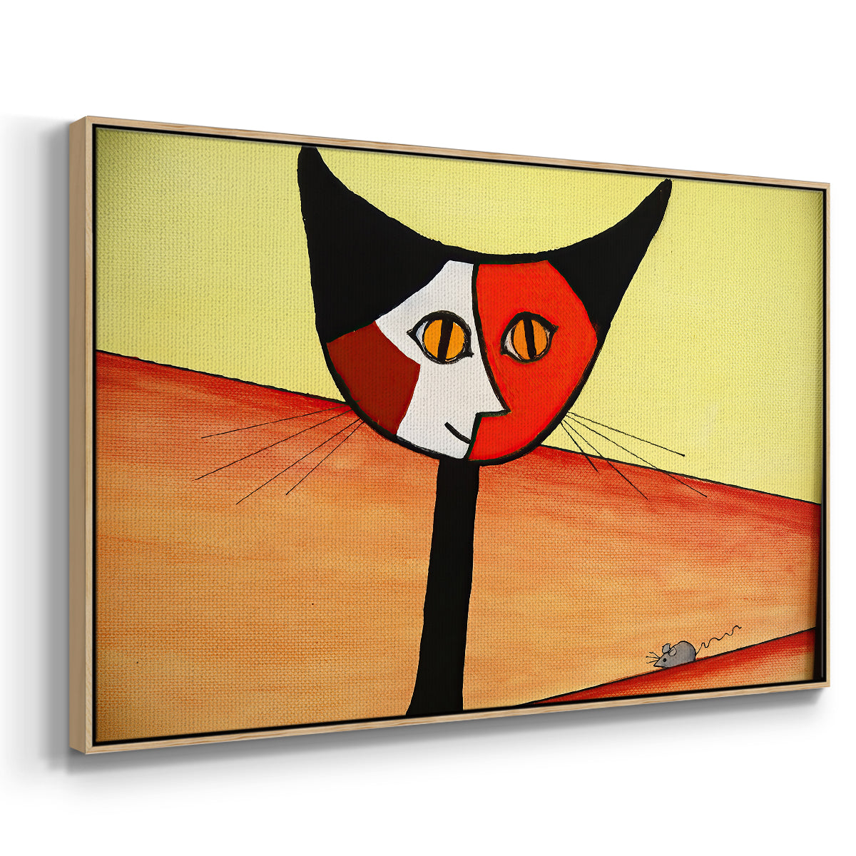 Picasso's Cat–El Gato - Floater Framed Canvas Print