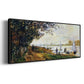 The Riverbank at Le Petit - Floater Framed Canvas Print