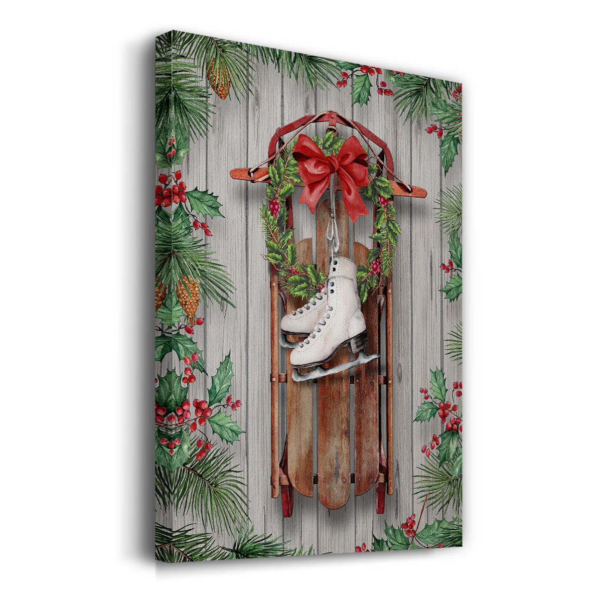 Sled and Skates - Gallery Wrapped Canvas