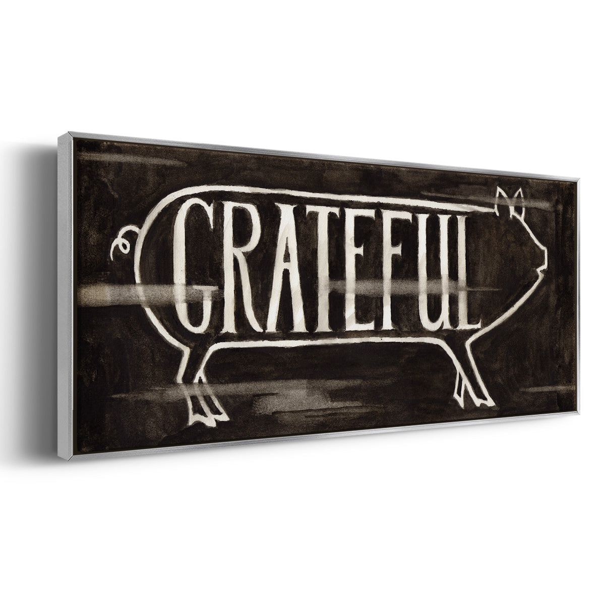 Grateful Pig - Floater Framed Canvas Print