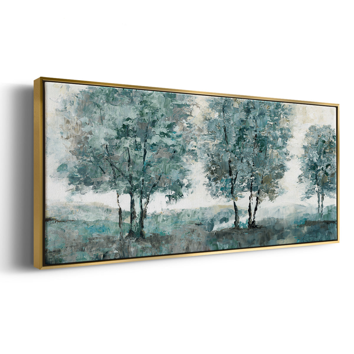 Teal Sentinel - Floater Framed Canvas Print