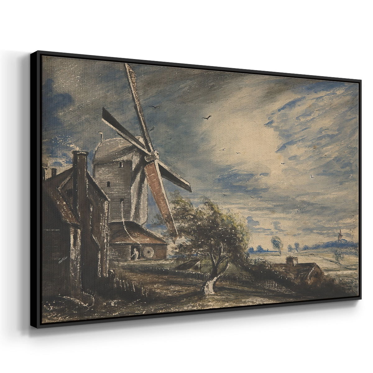 A Mill Near Colchester, c. 1833 - Floater Framed Canvas Print