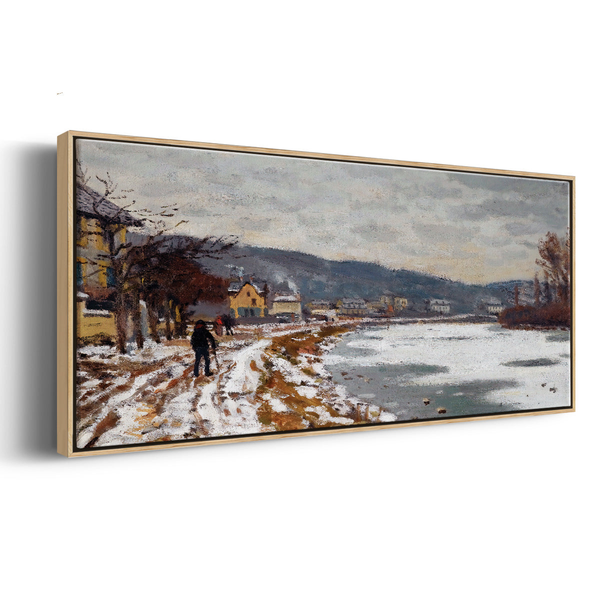 The Seine at Bougival, 1869 - Floater Framed Canvas Print