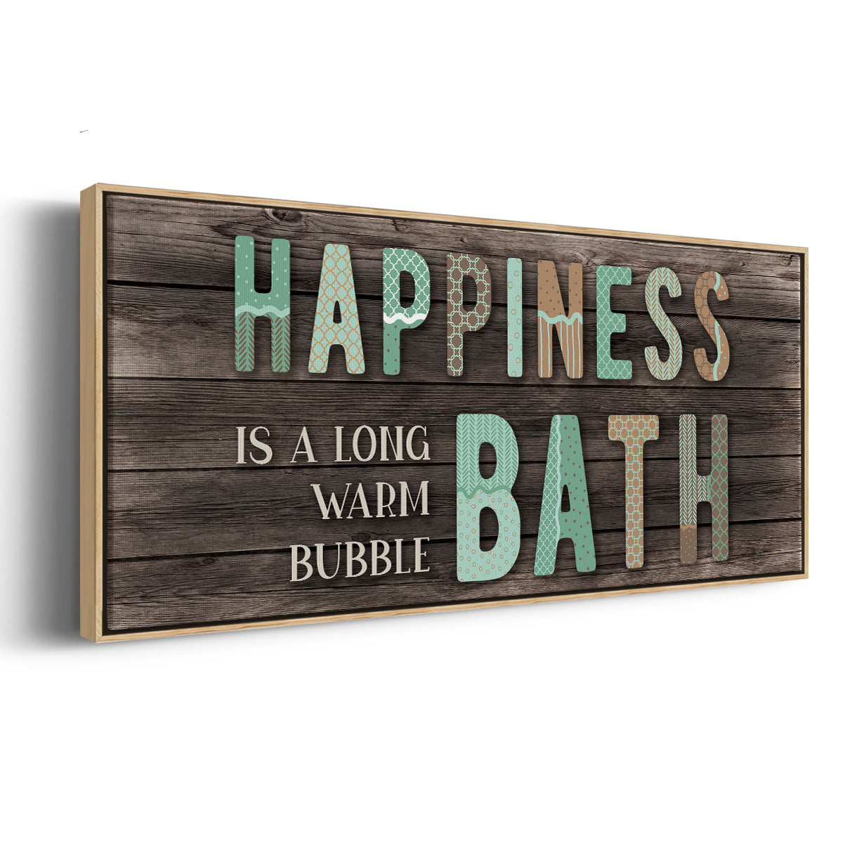 Happiness Bath - Floater Framed Canvas Print
