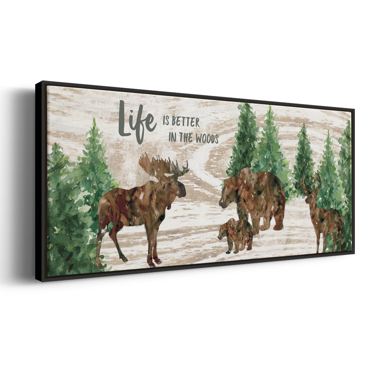 Better in the Woods - Floater Framed Canvas Print