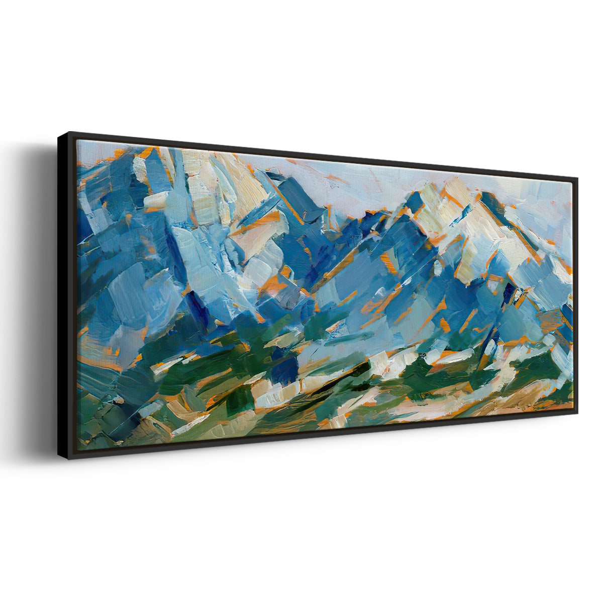 Blue Mountain Peaks I - Floater Framed Canvas Print