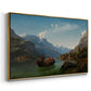 Bridal Procession on the Hardangerfjord, 1848 - Floater Framed Canvas Print