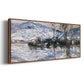 The Seine at Port Villez, Snow Effect, 1885 - Floater Framed Canvas Print