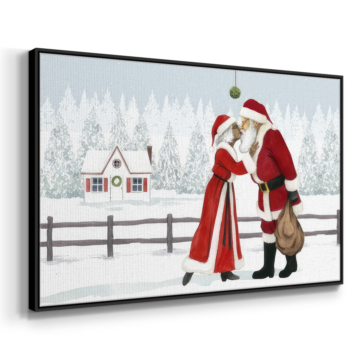 Christmas Love Collection A - Framed Gallery Wrapped Canvas in Floating Frame