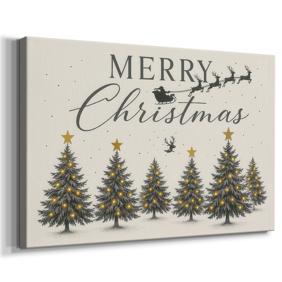 Frostlit Wreath of Pines - Canvas Art Print