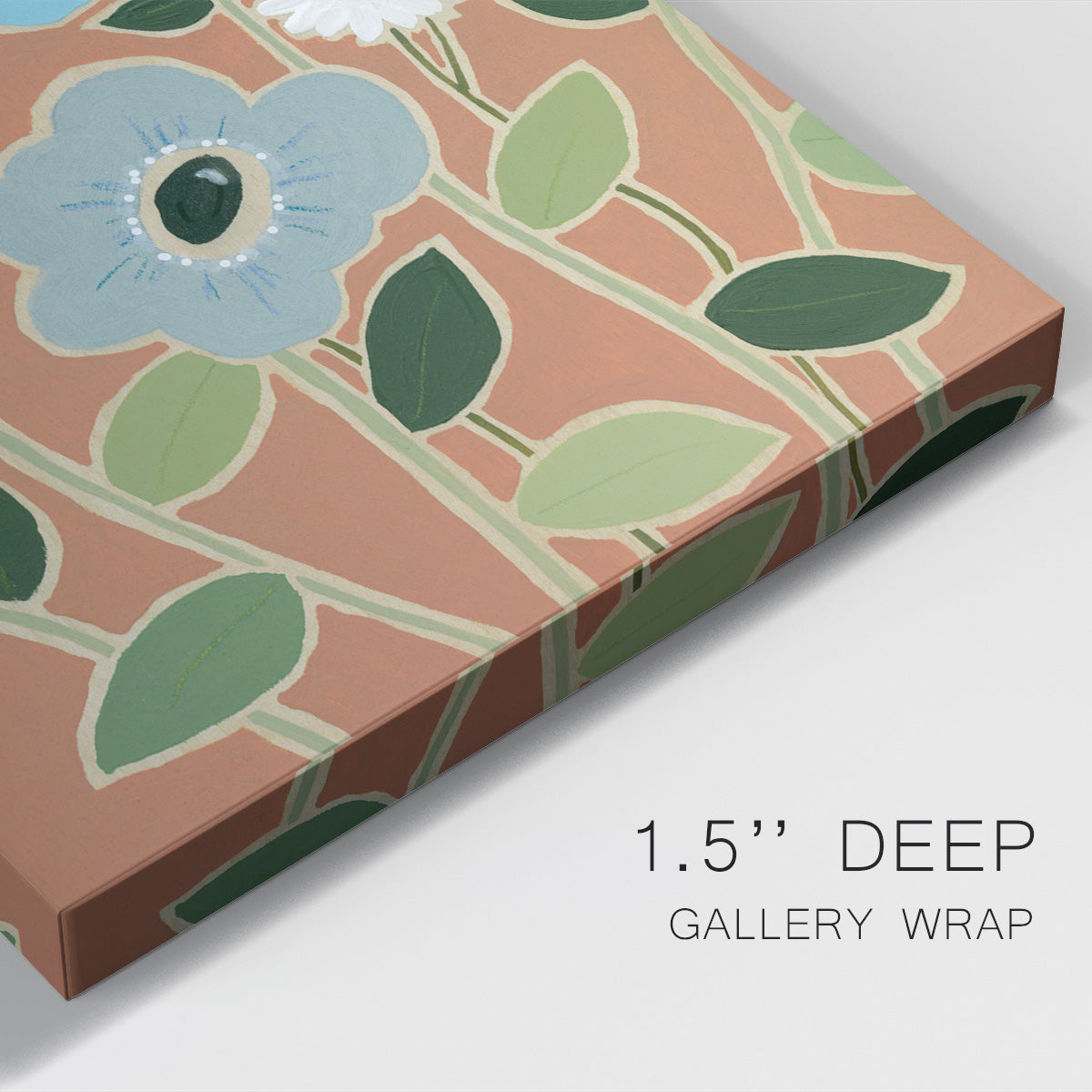 Woodblock Floral IV - Canvas Art Print