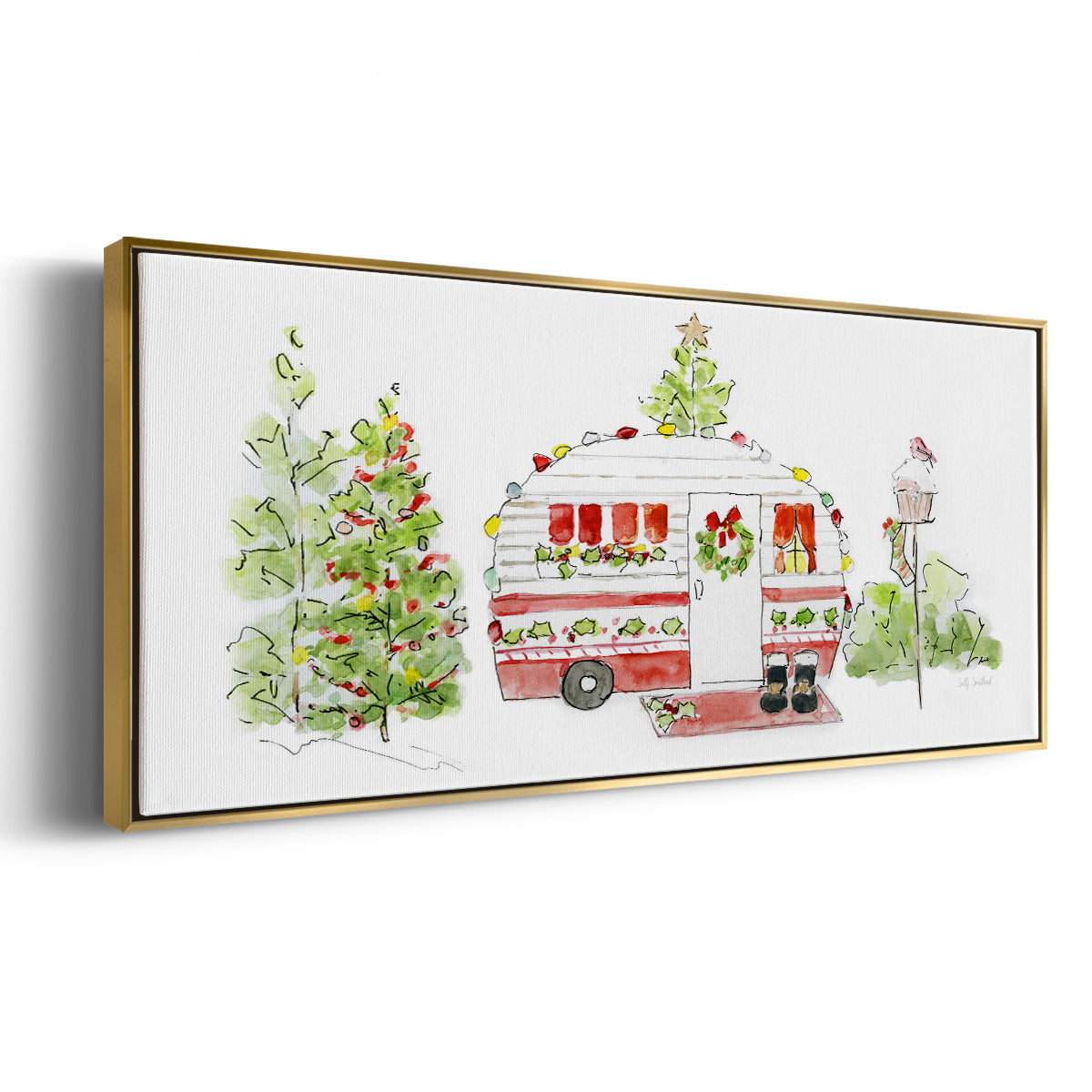 Holiday Camper II - Floater Framed Canvas Print