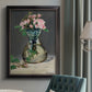 Moss Roses in a Vase - Ornate Framed Canvas Print