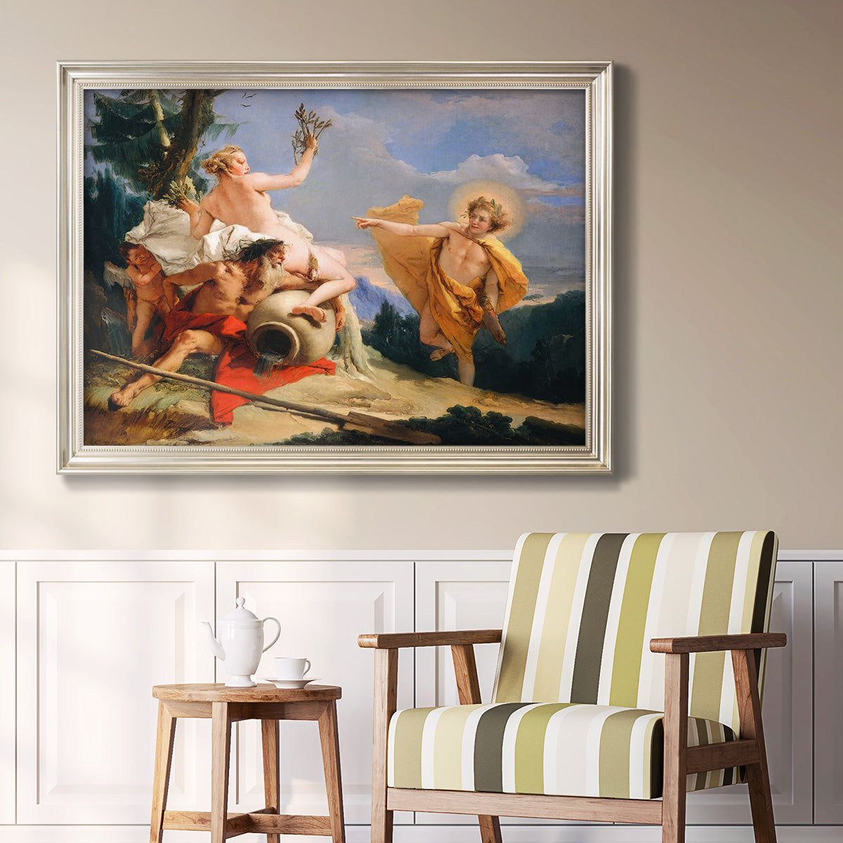Apollo Pursuing Daphne - Ornate Framed Canvas Print