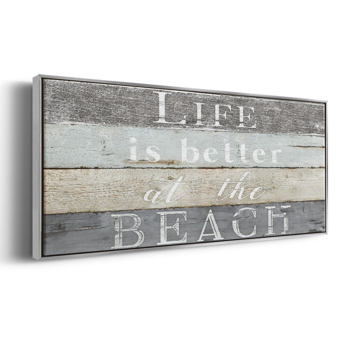Life Better Beach - Floater Framed Canvas Print