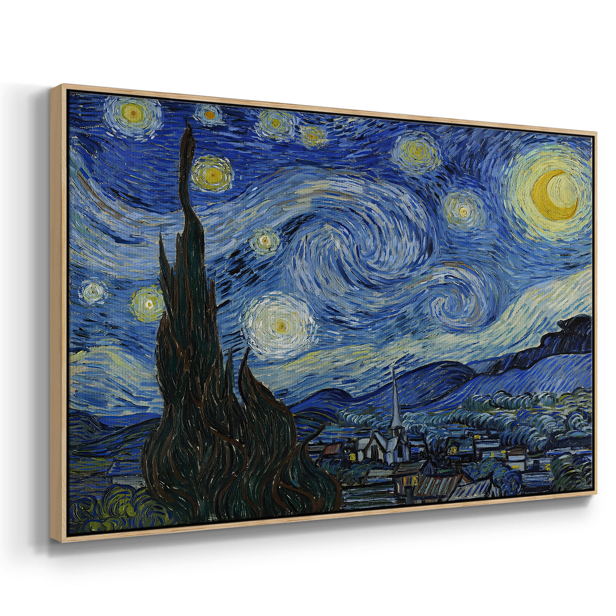 The Starry Night, 1889 - Floater Framed Canvas Print