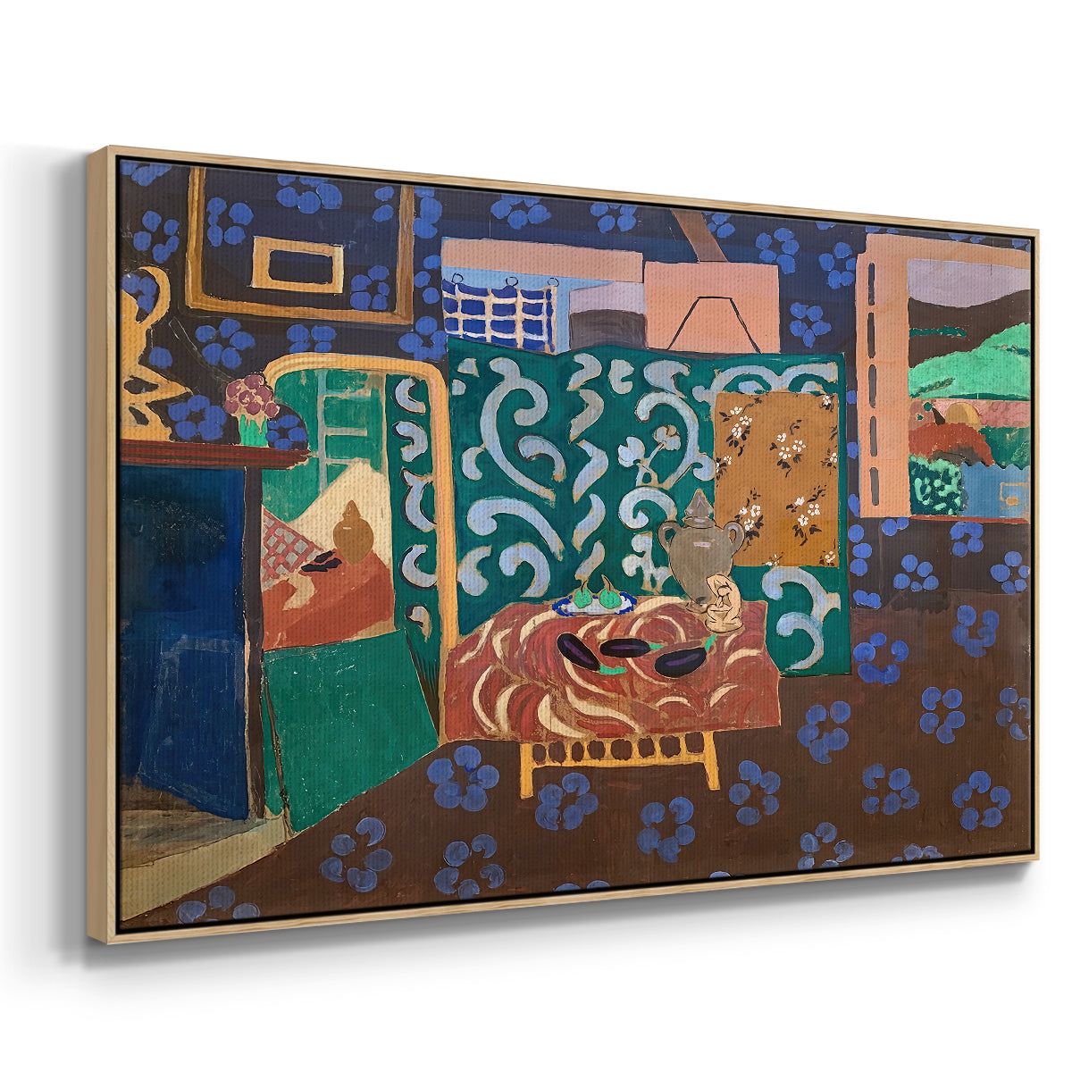 Interior with Aubergines, 1911 - Floater Framed Canvas Print