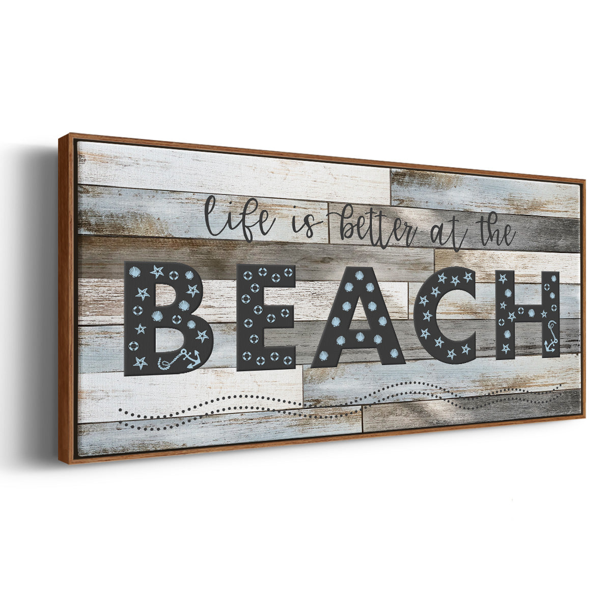 Better at the Beach - Floater Framed Canvas Print